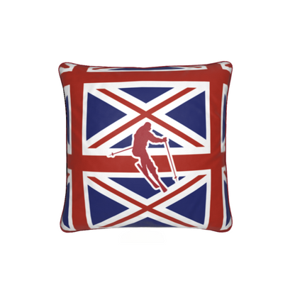 Brit Themed Red, White and Blue Soft Velvet Chalet Cushion