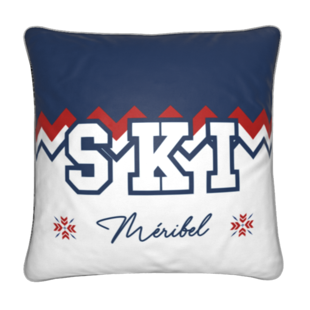 Méribel SKI Themed Red, White and Blue Chalet Cushions