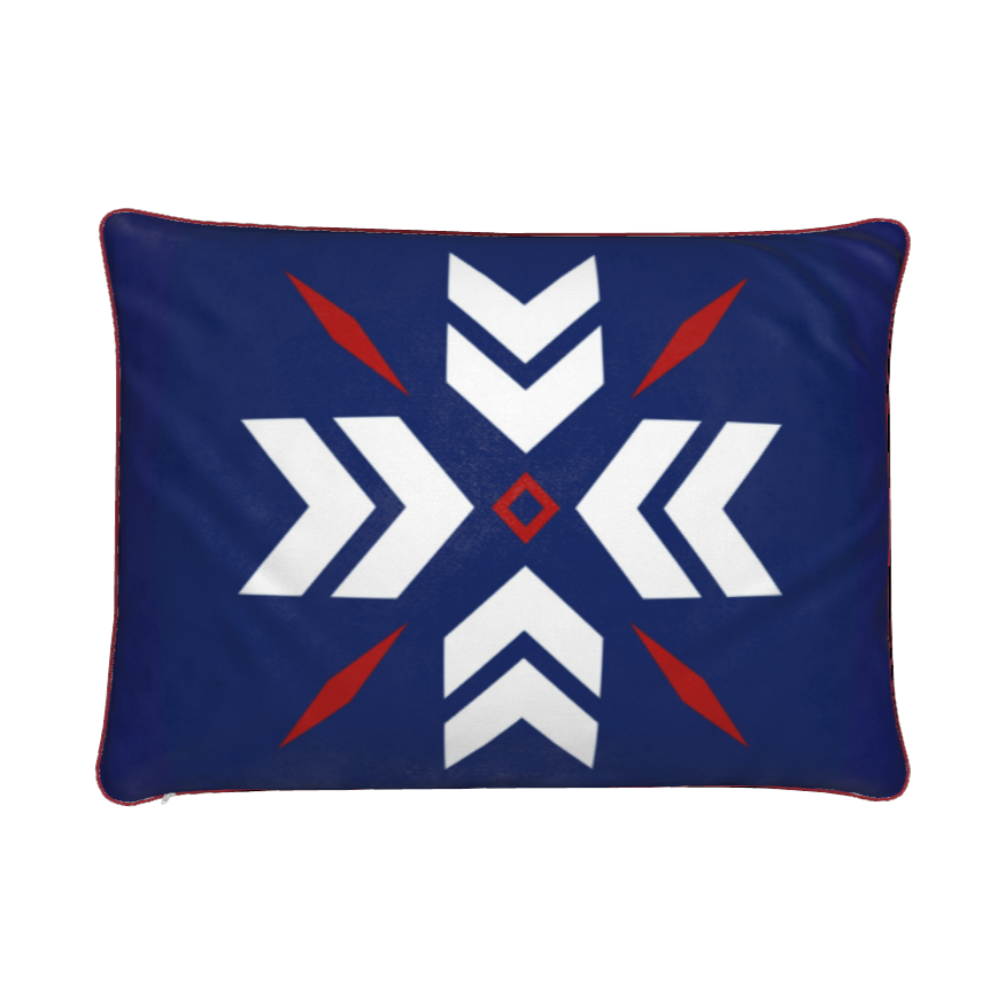 Brit Themed Red, White and Blue Soft Velvet Chalet Cushion