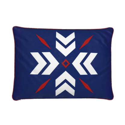 Brit Themed Red, White and Blue Soft Velvet Chalet Cushion