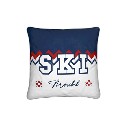 Méribel SKI Themed Red, White and Blue Chalet Cushions