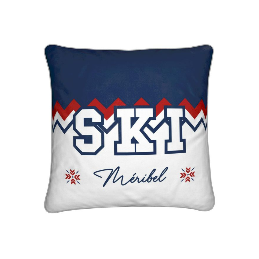 Méribel SKI Themed Red, White and Blue Chalet Cushions