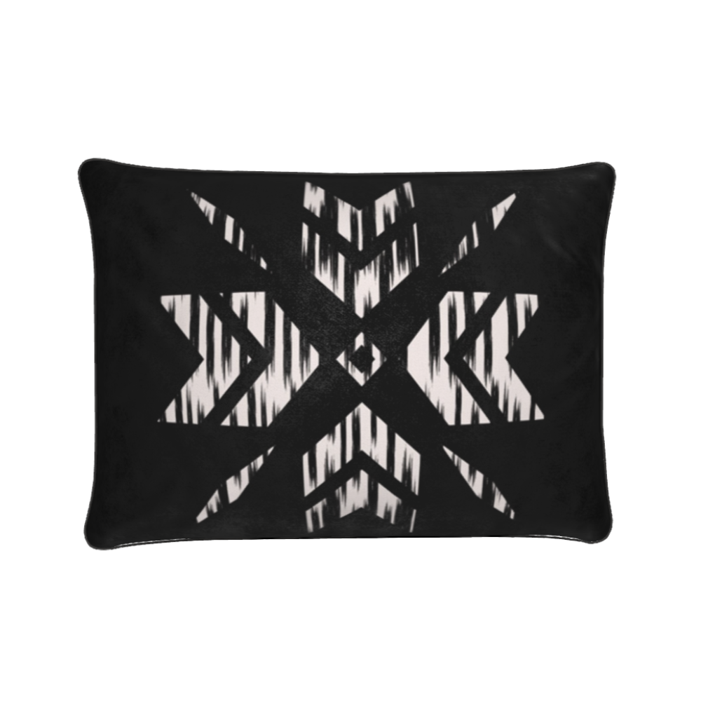 ASPEN Cushion Black and Beige Snowflake