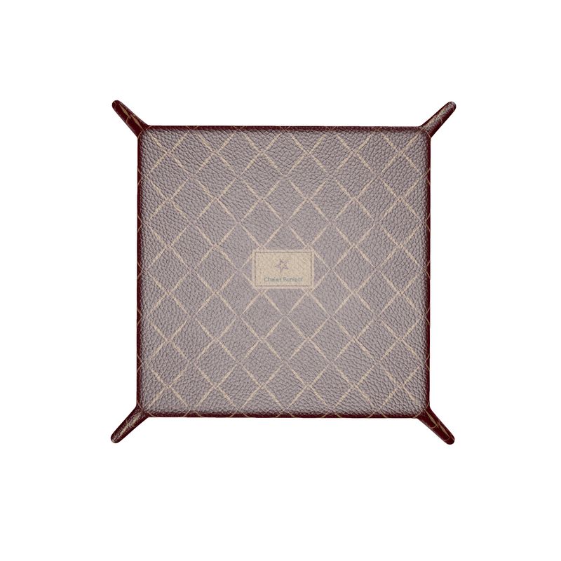 St Moritz Snow Polo Themed Leather Trinket Tray