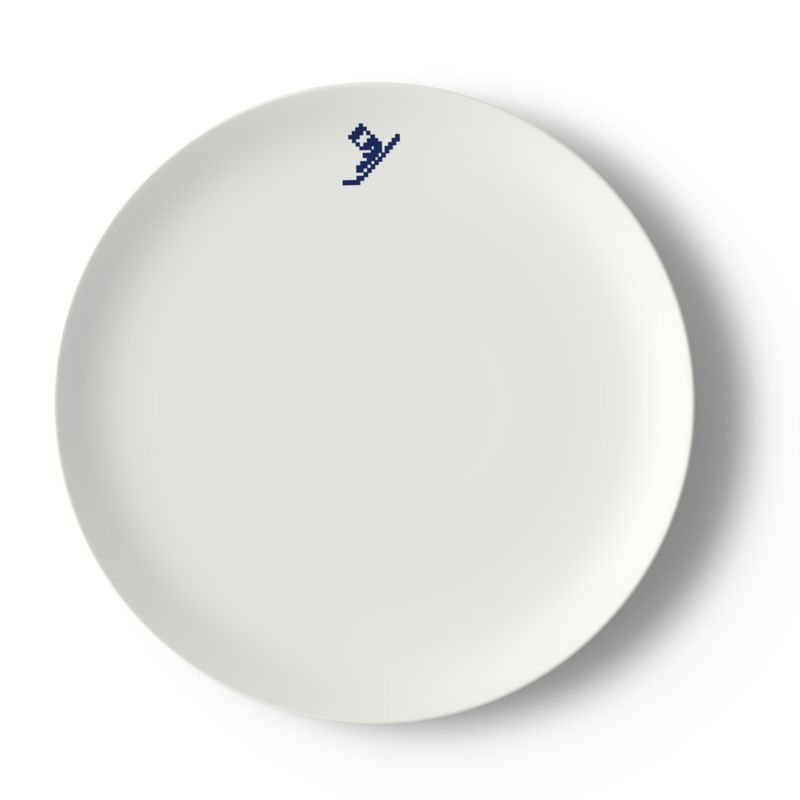 China Plates, Ski Themed, Red, Blue, Set of 4 or 8