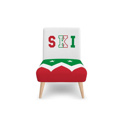 SKI Red white Green Italian Themed Occasional Chair
