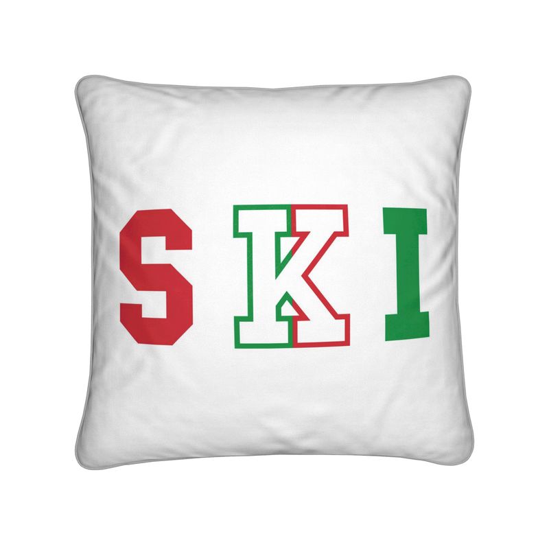 Livigno, Italian SKI Themed Red, White, Green Bunkroom Cushion