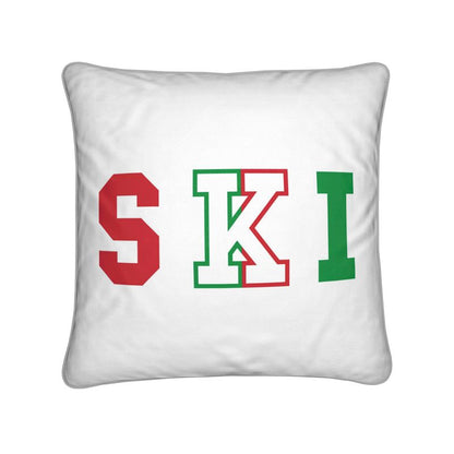 Livigno, Italian SKI Themed Red, White, Green Bunkroom Cushion