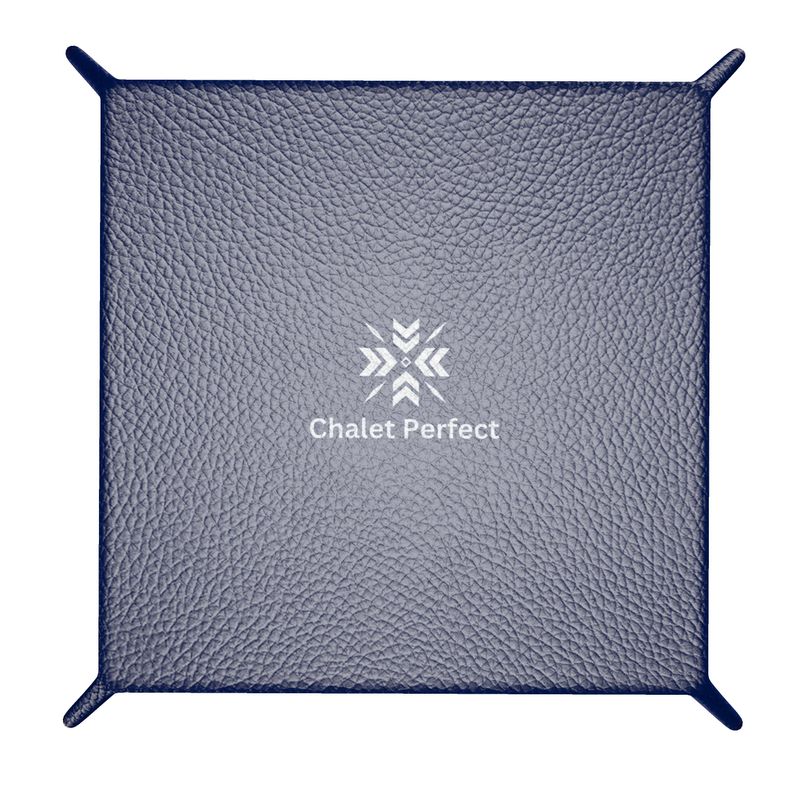 Courchevel Check Ski Themed Leather Valet Tray