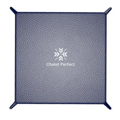Courchevel Check Ski Themed Leather Valet Tray