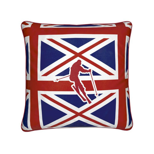 Cushion, Brit Themed, Red, White and Blue, Soft Velvet Chalet