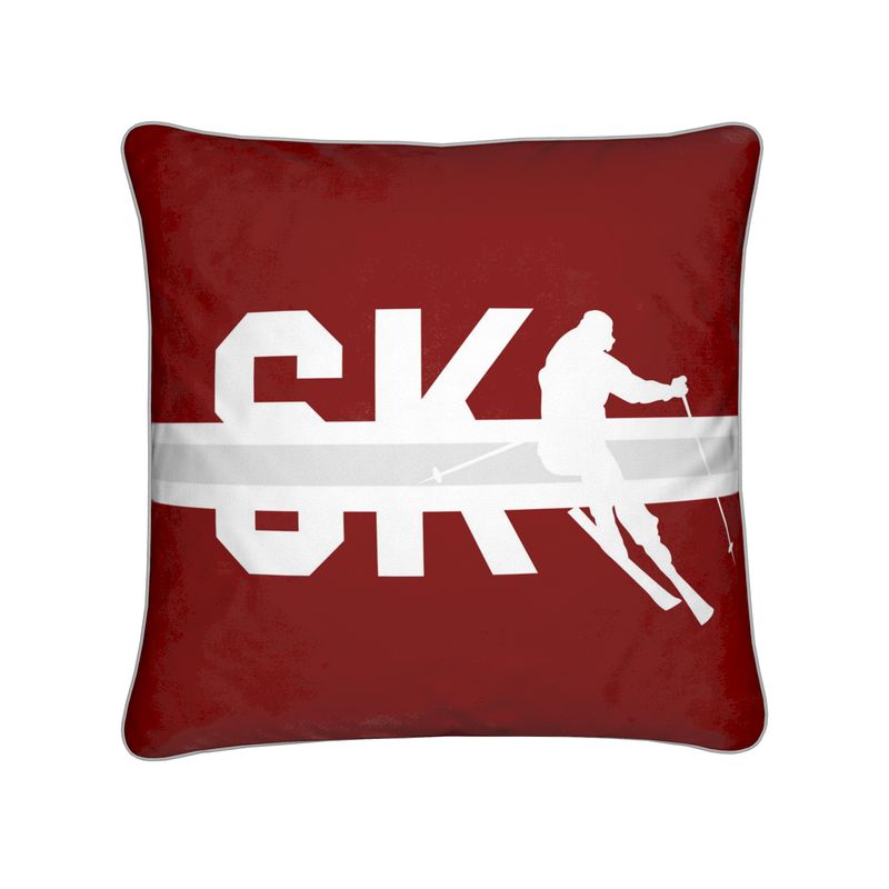 Coussin Chalet Rouge et Blanc à Thème SKI Pas De La Casa 