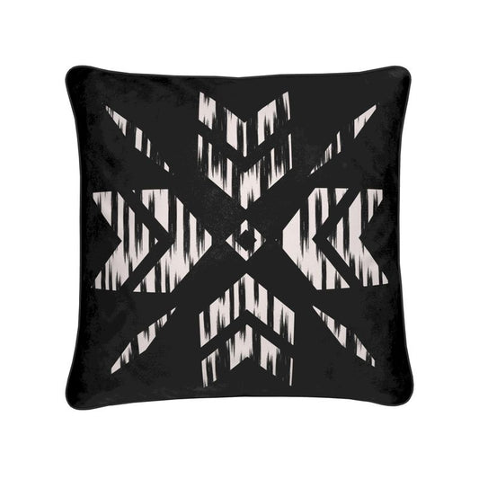 ASPEN Cushion Black and Beige Snowflake