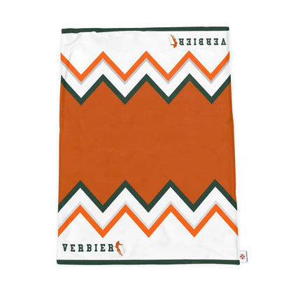 Verbier, Ski Themed, Fleece Backed Throw Blanket