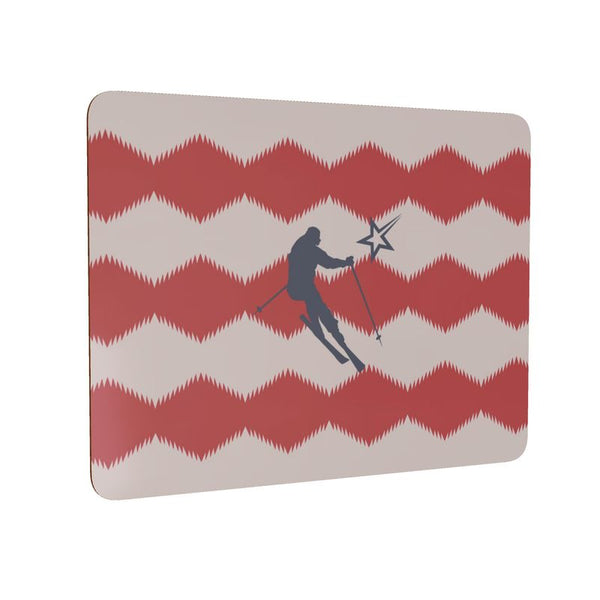 Tischset für Chalet mit Skimotiv und USA-Motiv