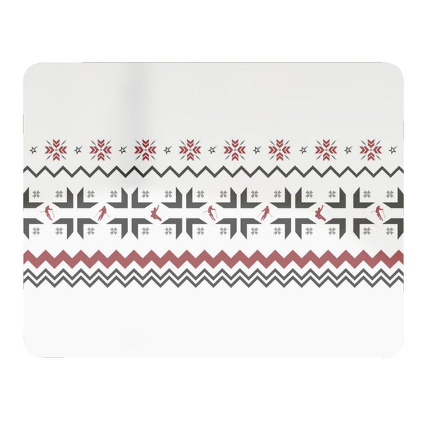 Snowflake Skier and Snowboarder Themed Placemat for Ski Chalet