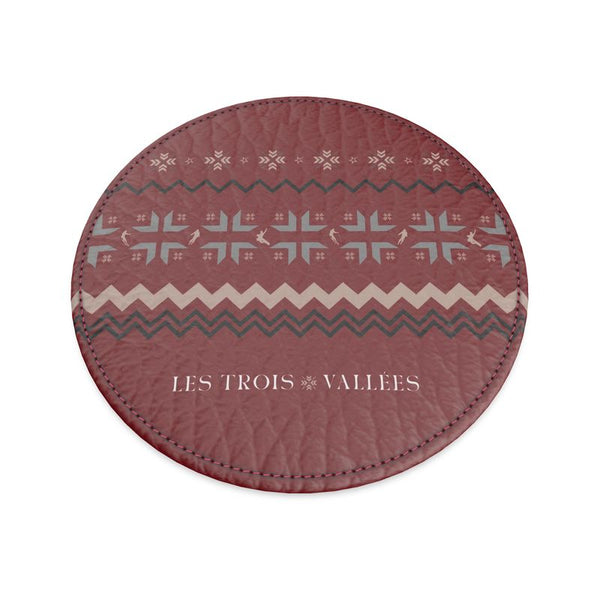 Les Trois Vallées Leather Coaster for Chalet Après Bar