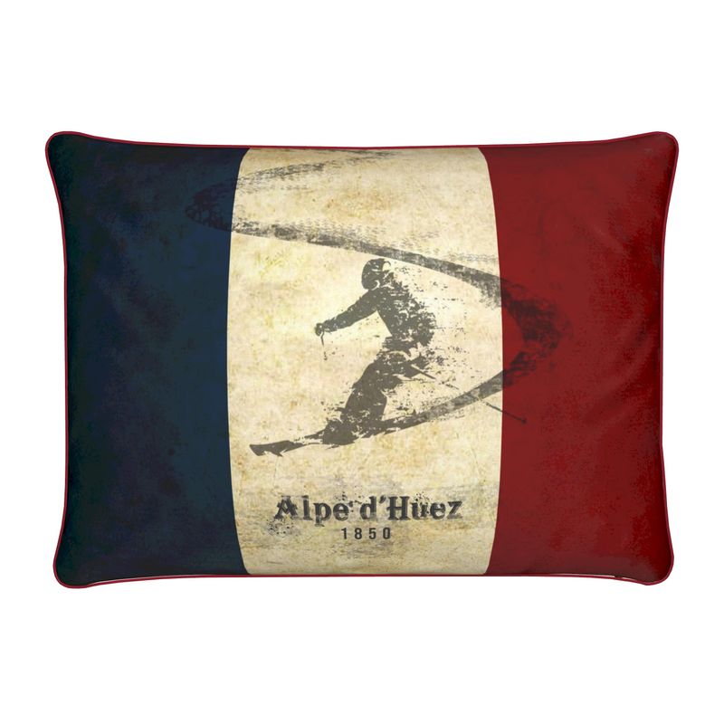 Alpe d'Huez,Vintage French Chalet Cushion