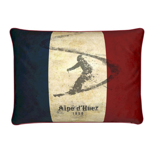 Alpe d'Huez,Vintage French Chalet Cushion