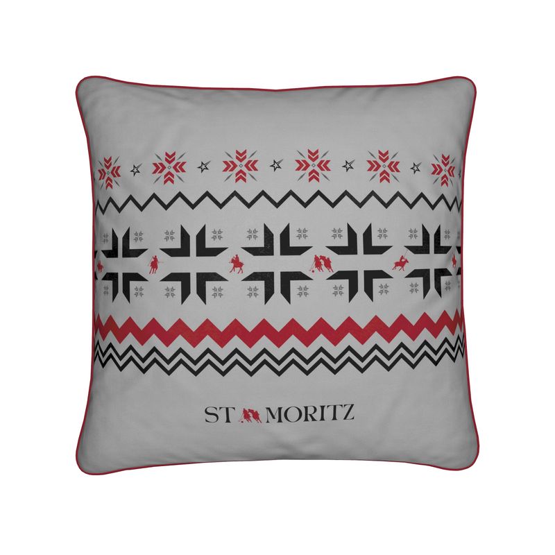 St Moritz Snow Polo Soft Velvet grey Cushion