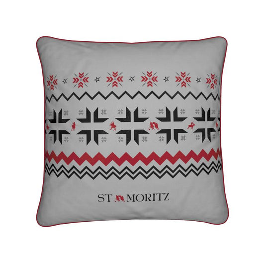 St Moritz Snow Polo Soft Velvet grey Cushion