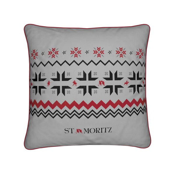 St Moritz Snow Polo Soft Velvet grey Cushion