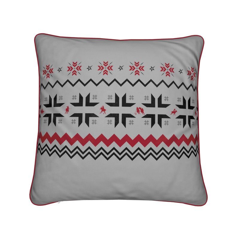 St Moritz Snow Polo Soft Velvet grey Cushion