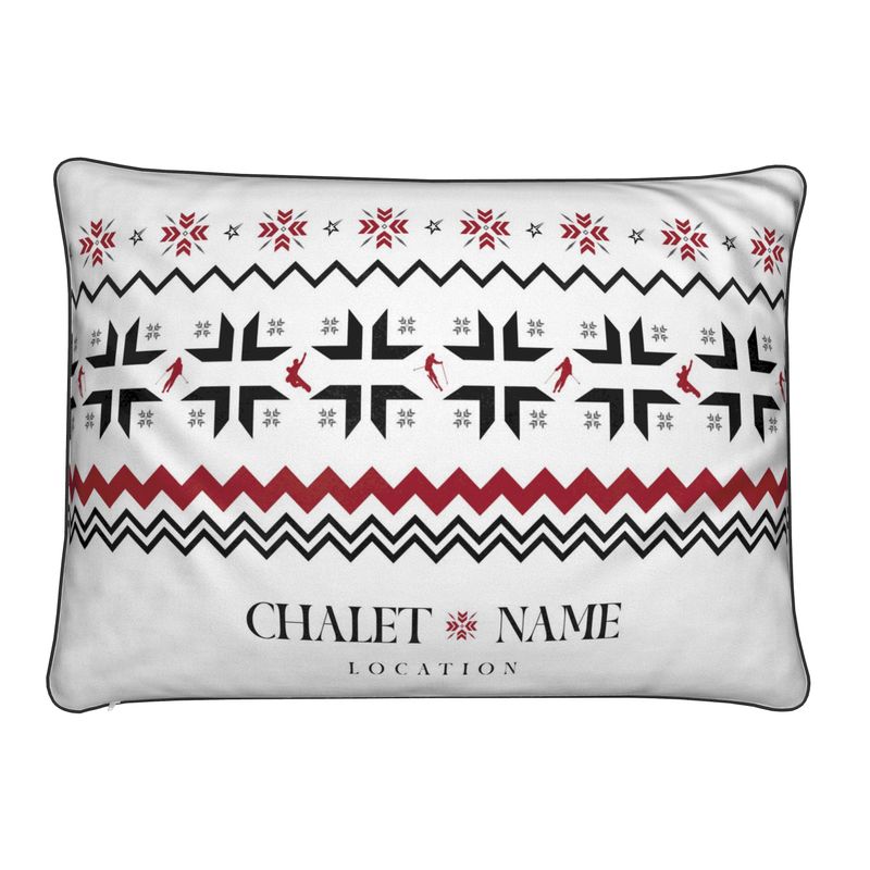 Custom Ski Themed Soft Velvet Cushion
