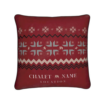 Snow Polo Themed Velvet Cushion