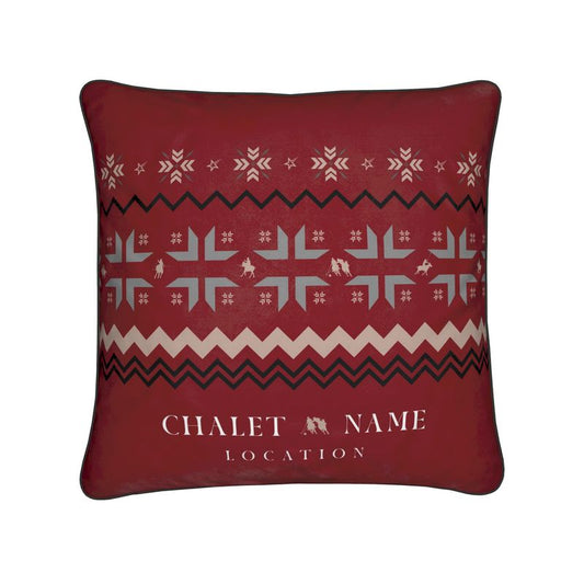 Snow Polo Themed Velvet Cushion