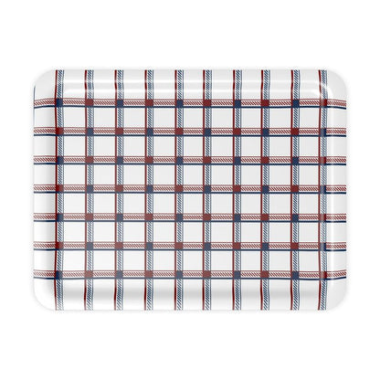 Val Thorens Service Tray, Red, White and Blue Check
