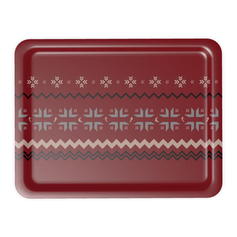 Snowflake, Skier and Snowboarder Themed Chalet Service Tray