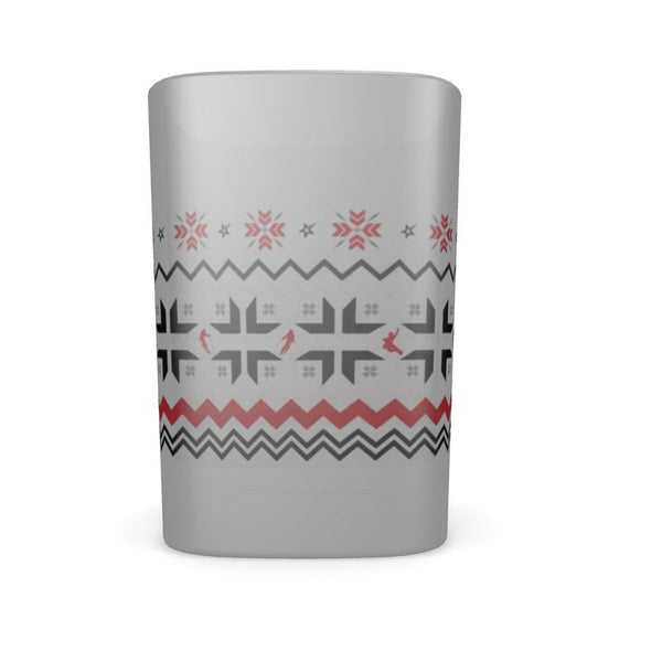 Shot Glass for Chalet Après Bar Grey with Skier and Snowflake Theme