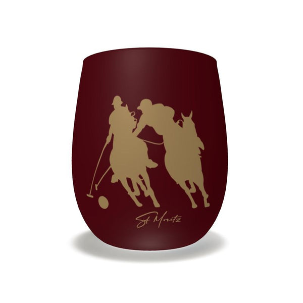 Snow Polo Burgundy Stemless Glass
