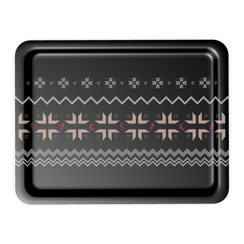 Ski Themed Service Tray Snowflake Design