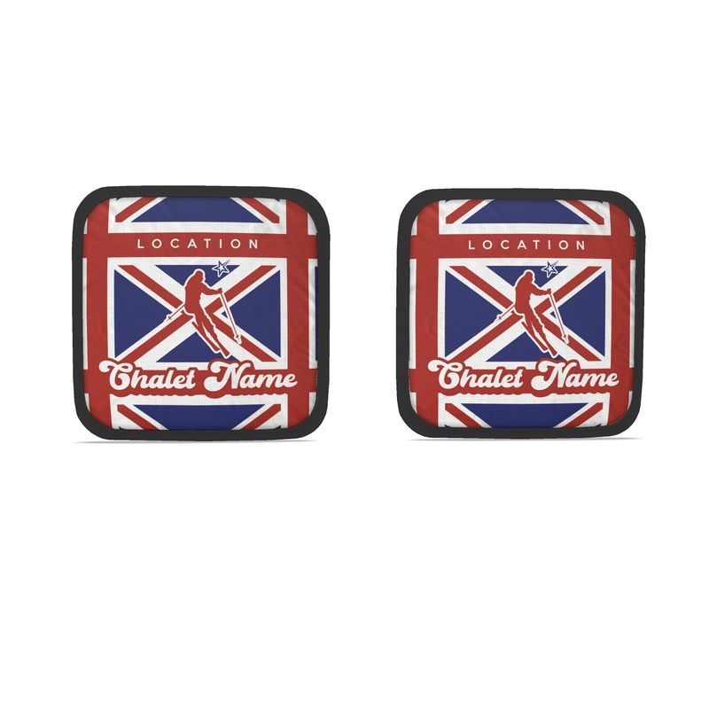 Personalised Brit Themed Union Jack Skier Chalet Dish Pad