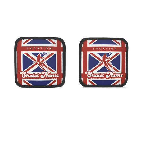 Personalised Brit Themed Union Jack Skier Chalet Dish Pad