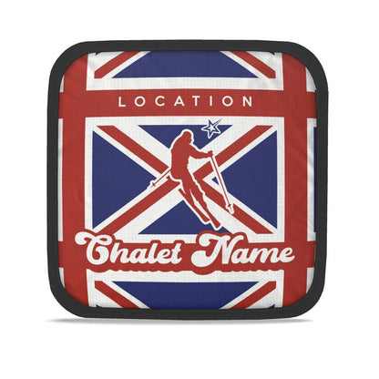Personalised Brit Themed Union Jack Skier Chalet Dish Pad