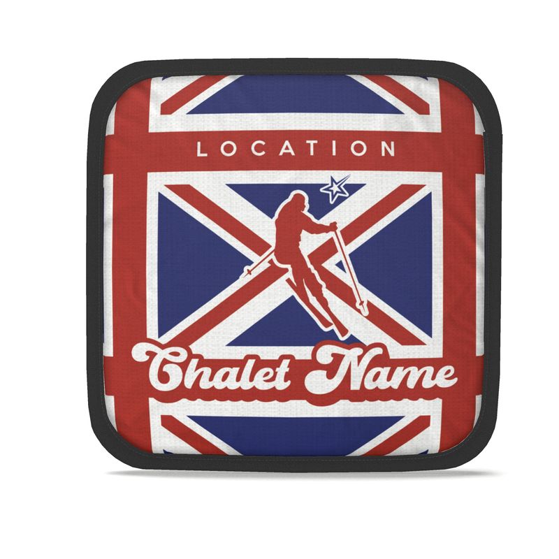 Personalised Brit Themed Union Jack Skier Chalet Dish Pad