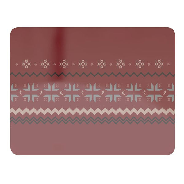 Snowflake Skier and Snowboarder Themed Burgundy Placemat