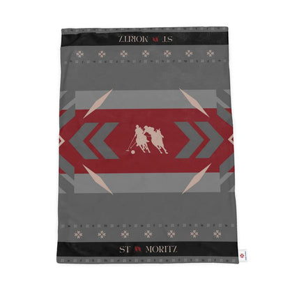 "Snow Polo" Themed Chalet Sherpa Fleece Throw