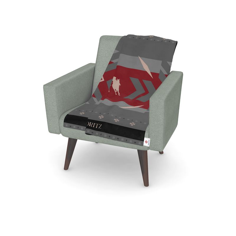 "Snow Polo" Themed Chalet Sherpa Fleece Throw