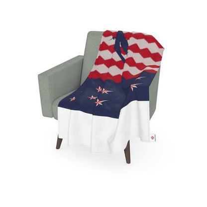 Throw blanket, Ski Themed, Red, White and Blue