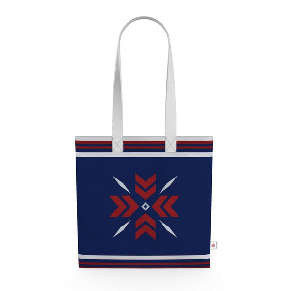 Shopping Tote, Snowflake, Red, White and Blue