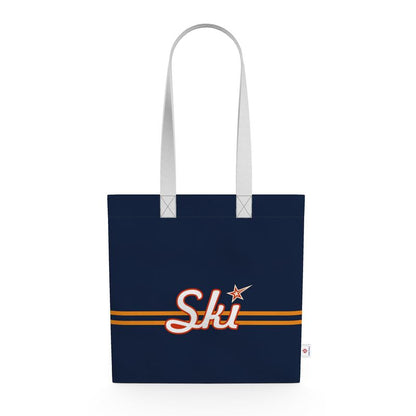 Retro Ski Shopping Tote, Blue and Orange