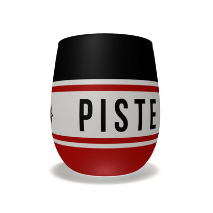 PISTE Ski Themed Stemless Water/Wine Glass