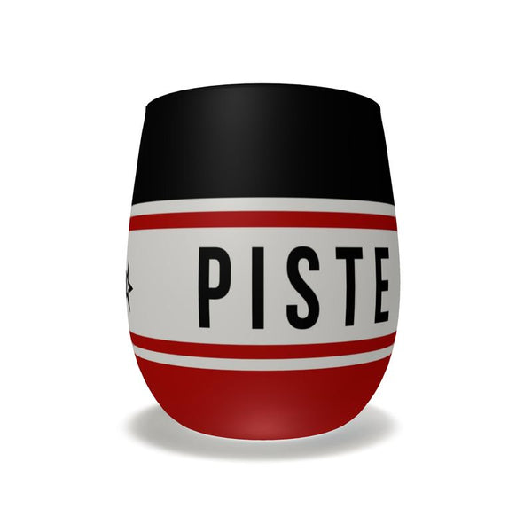 PISTE Ski Themed Stemless Water/Wine Glass