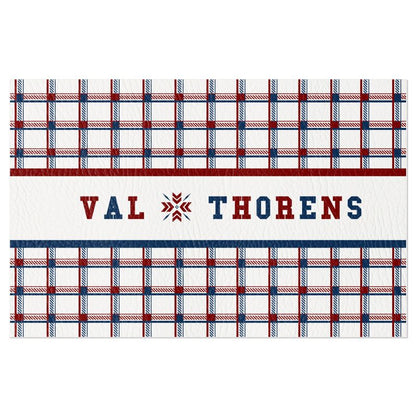 Val Thorens, Vinyl Placemats, Ski Themed, Red, White Blue, Check