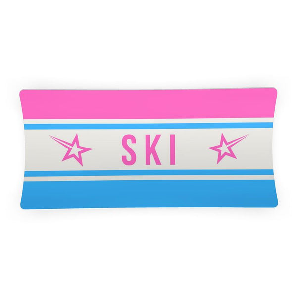 Ski Themed Serving Dish, Pink and Blue