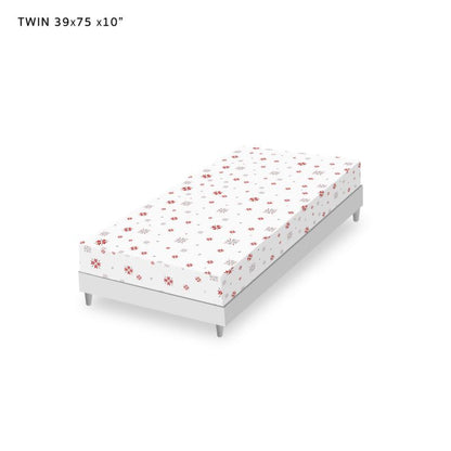 Fitted Sheets Snowflake Themed, White, Red and Silver